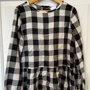 Hanna Andersson Monochrome Checkered Tunic Shirt